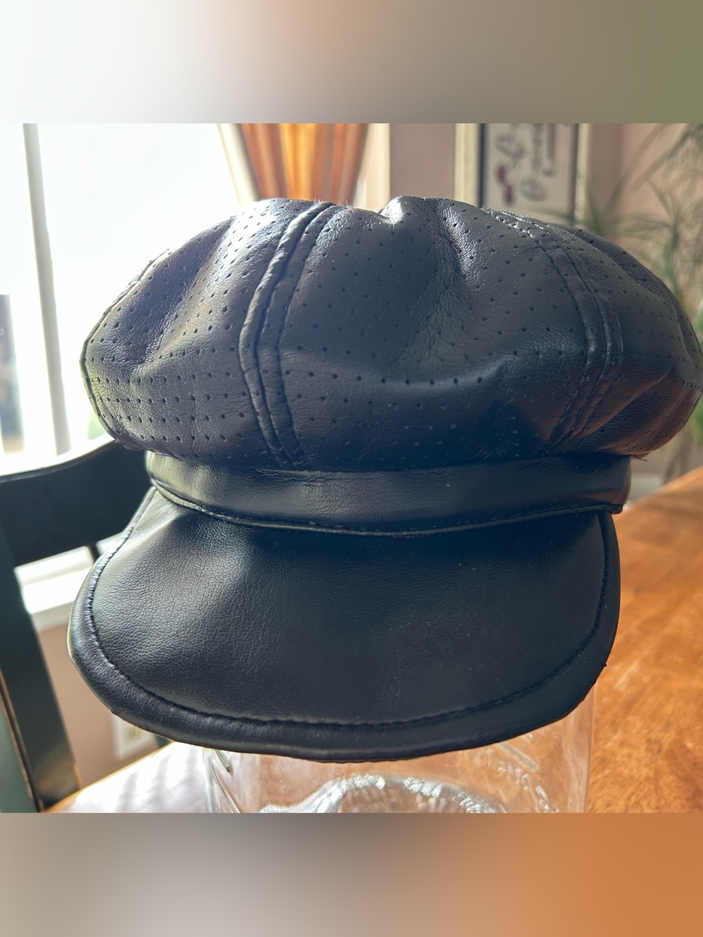 Faux Leather Newsboy Baker Boy Cap Gatsby Costume Halloween Accessory Unisex